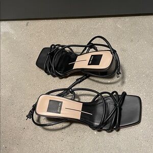 Dolce Vita Black Strappy Square-Toe Sandals